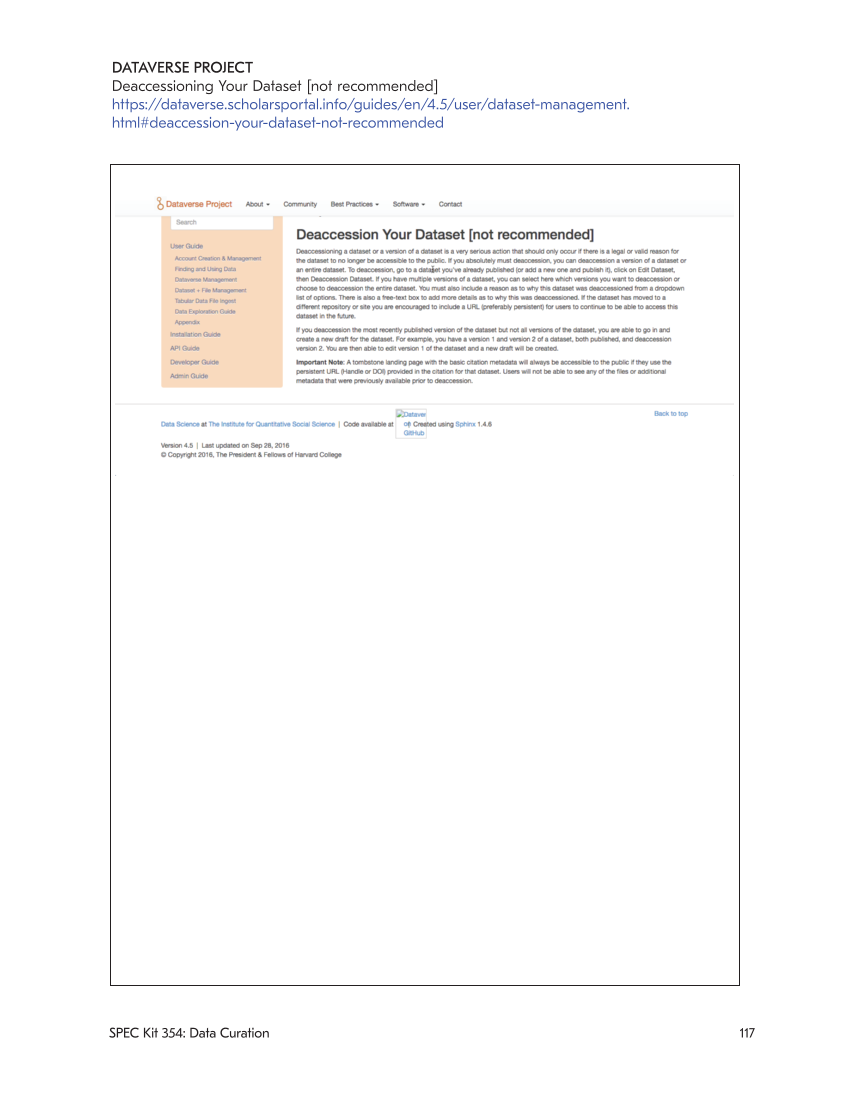 SPEC Kit 354: Data Curation (May 2017) page 117