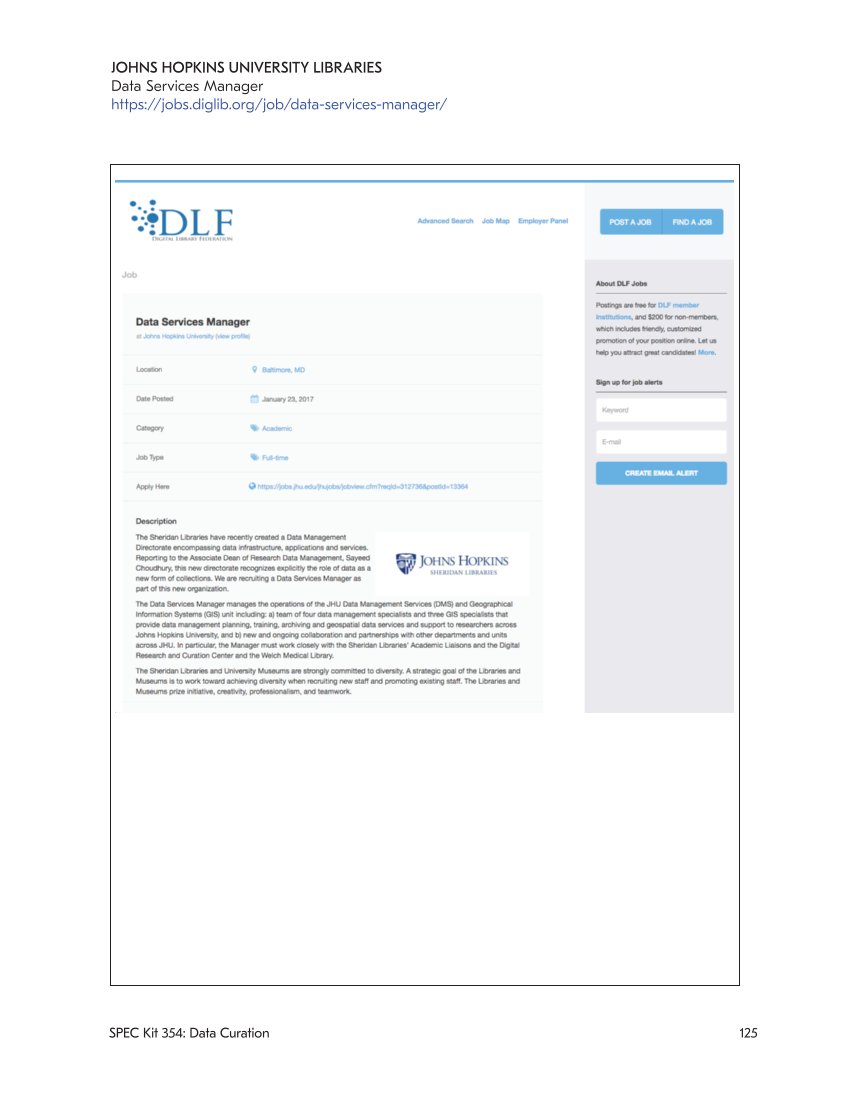 SPEC Kit 354: Data Curation (May 2017) page 125