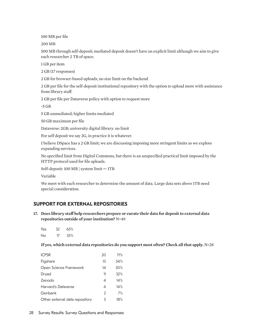 SPEC Kit 354: Data Curation (May 2017) page 28