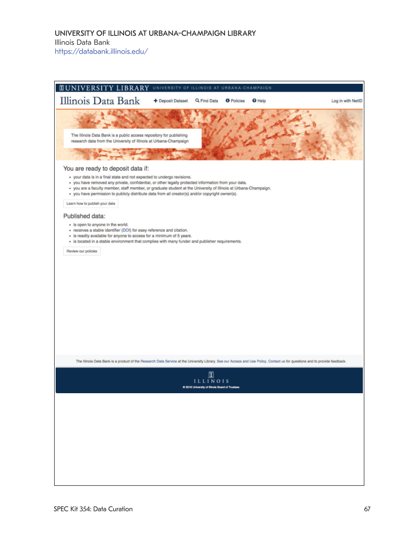 SPEC Kit 354: Data Curation (May 2017) page 67