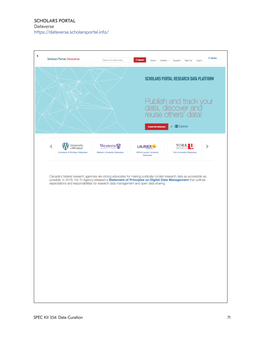 SPEC Kit 354: Data Curation (May 2017) page 71