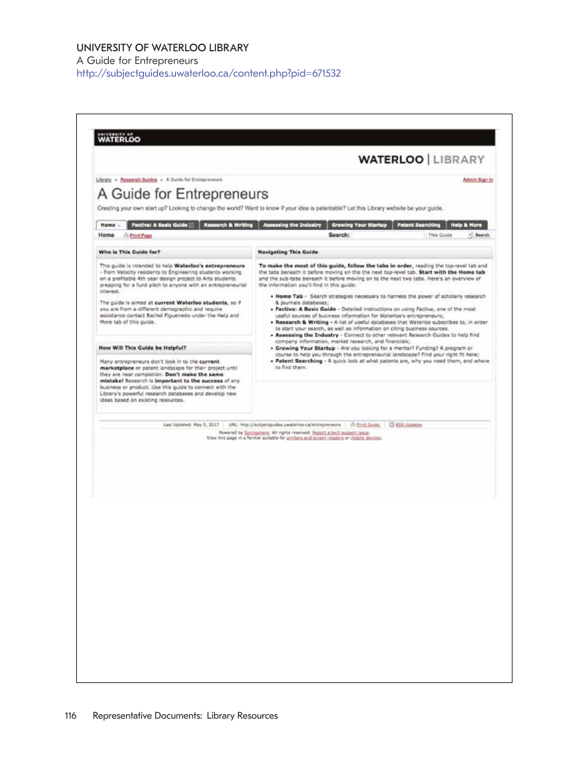 SPEC Kit 355: Campus-wide Entrepreneurship (July 2017) page 116