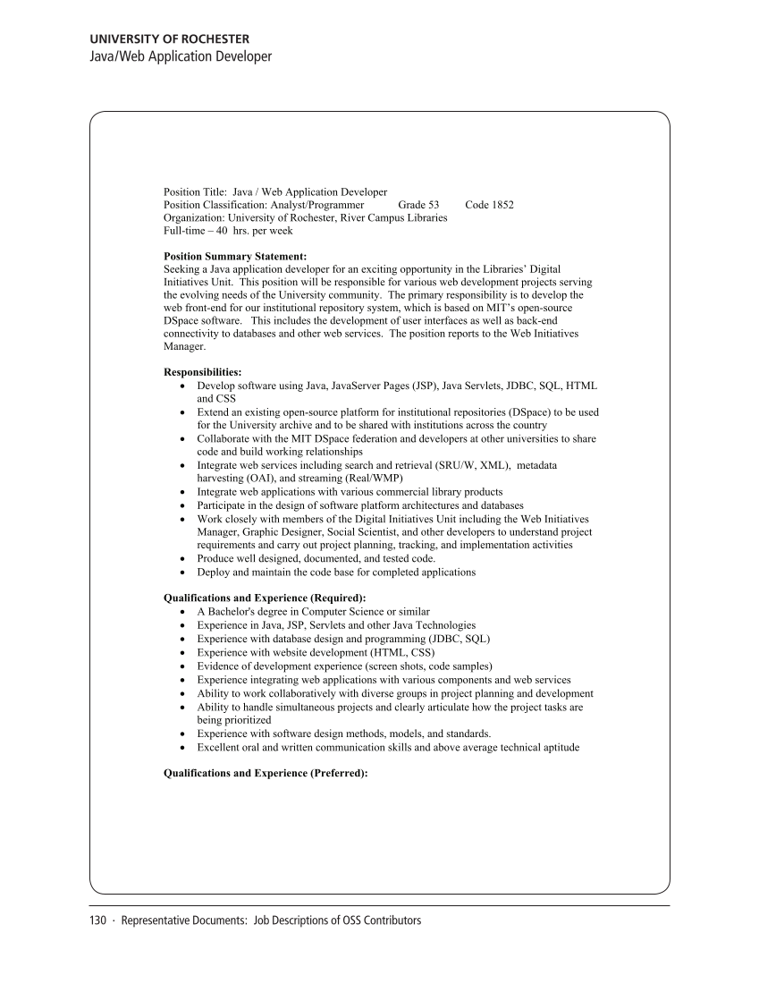 SPEC Kit 340: Open Source Software (July 2014) page 130