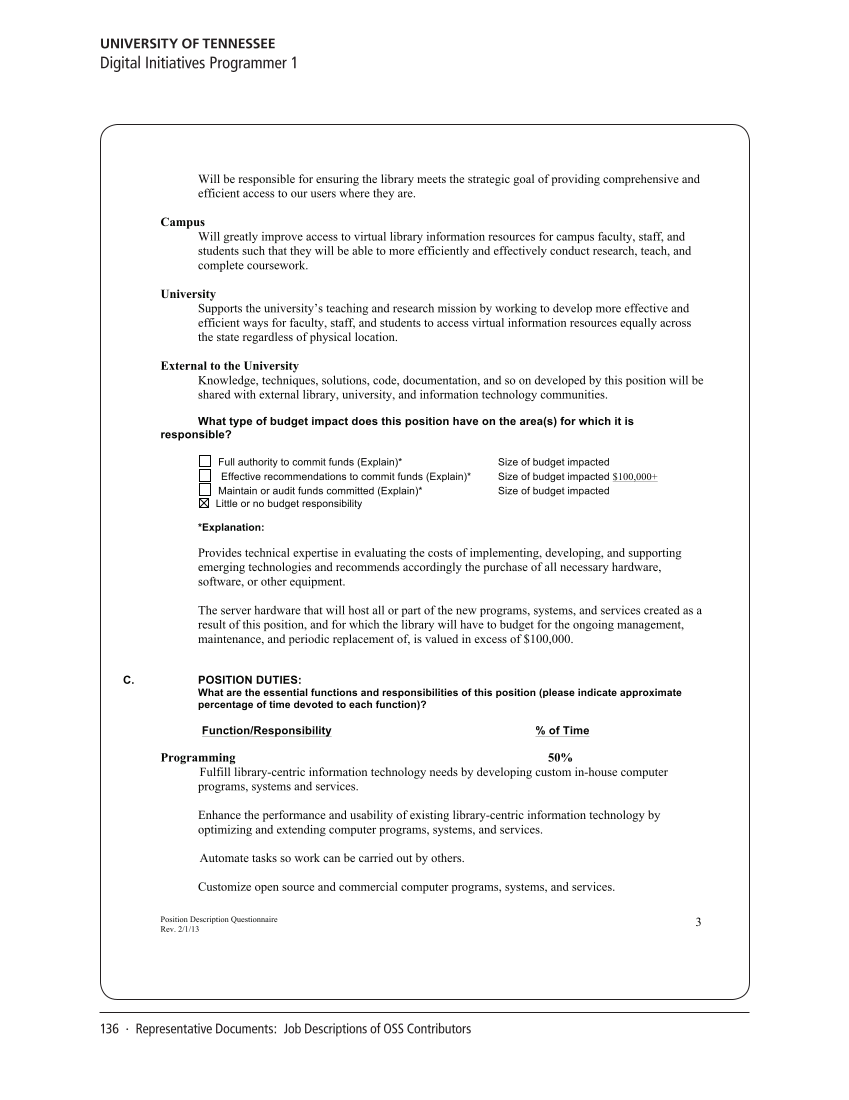 SPEC Kit 340: Open Source Software (July 2014) page 136