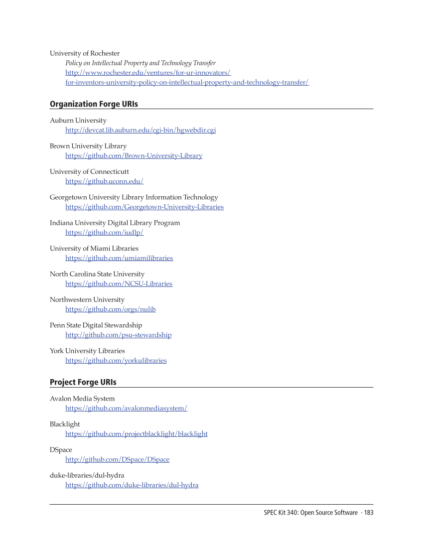 SPEC Kit 340: Open Source Software (July 2014) page 183