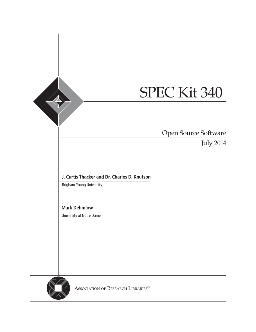 SPEC Kit 340: Open Source Software (July 2014) page 3