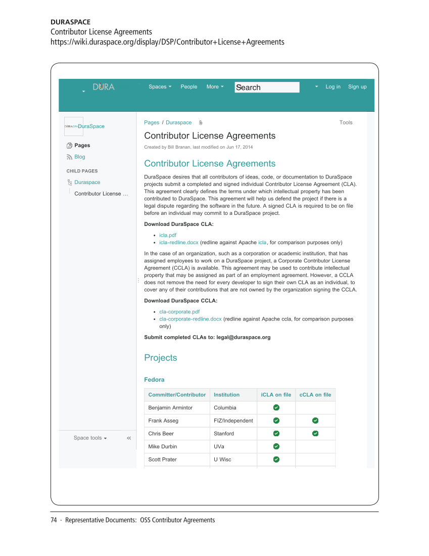 SPEC Kit 340: Open Source Software (July 2014) page 74