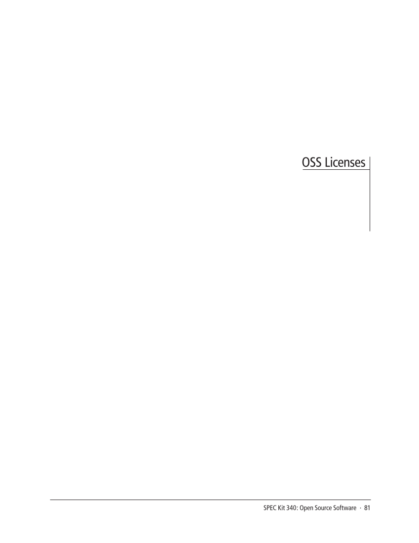 SPEC Kit 340: Open Source Software (July 2014) page 81