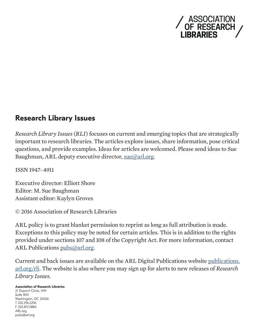Research Library Issues, no. 289 (2016) page 38