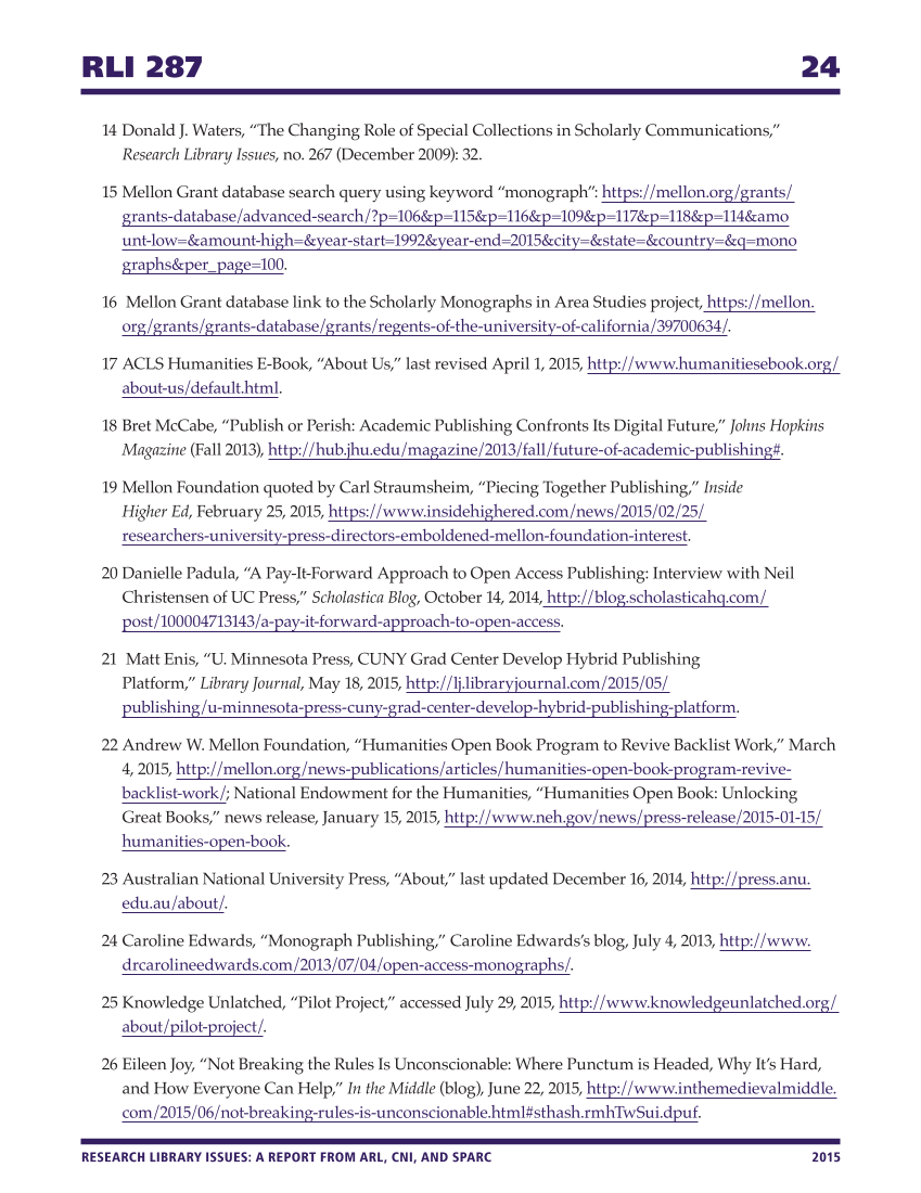 Research Library Issues, no. 287 (2015): Special Issue on Transformation of Scholarly Communications page 24