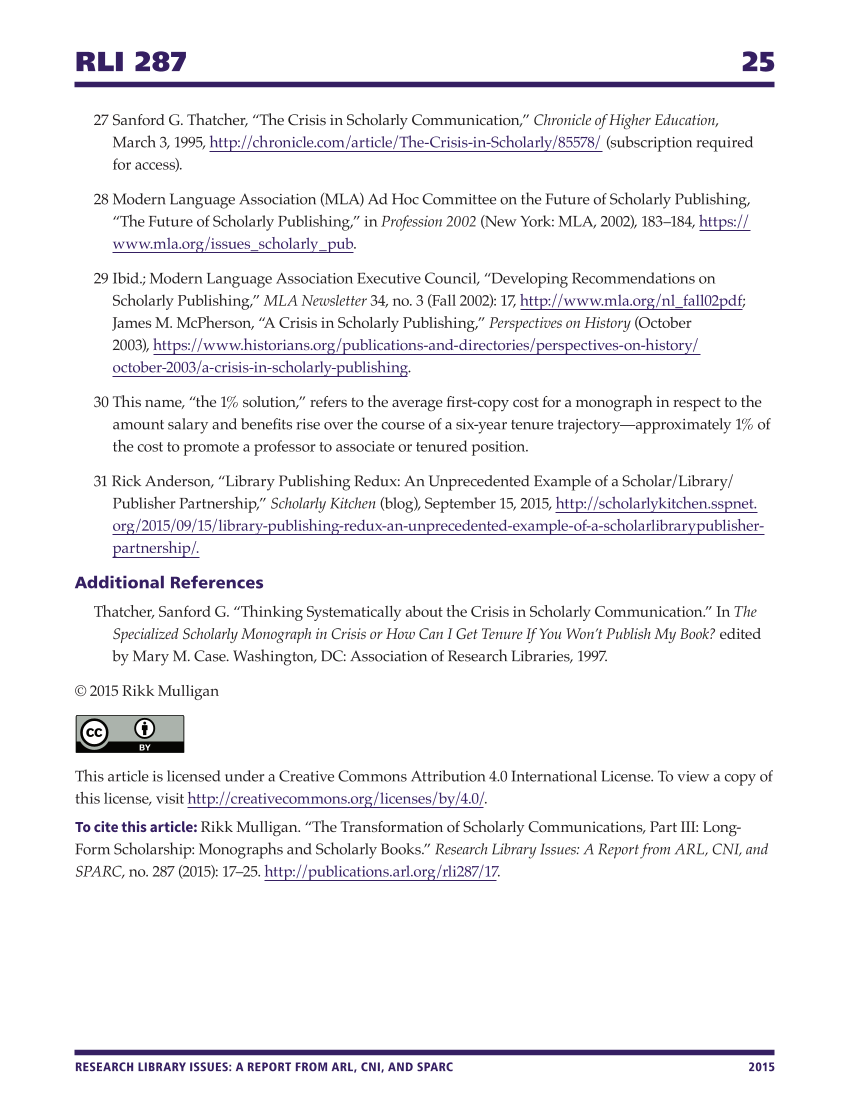 Research Library Issues, no. 287 (2015): Special Issue on Transformation of Scholarly Communications page 25