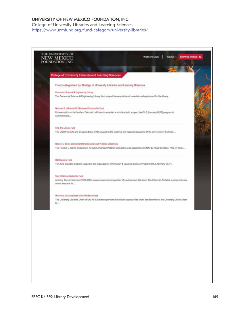 SPEC Kit 359: Library Development (July 2018) page 145