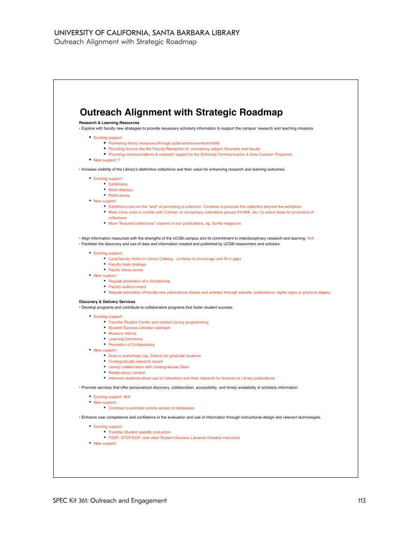 SPEC Kit 361: Outreach and Engagement (November 2018) page 113