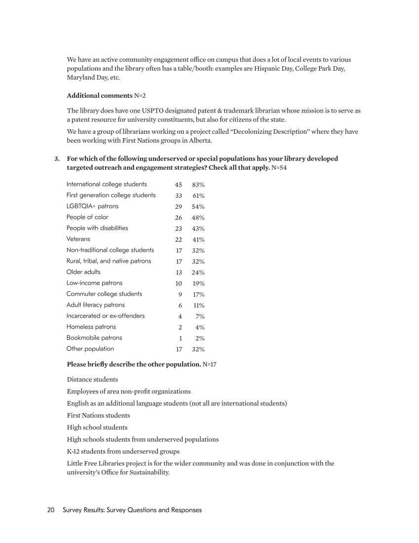 SPEC Kit 361: Outreach and Engagement (November 2018) page 20