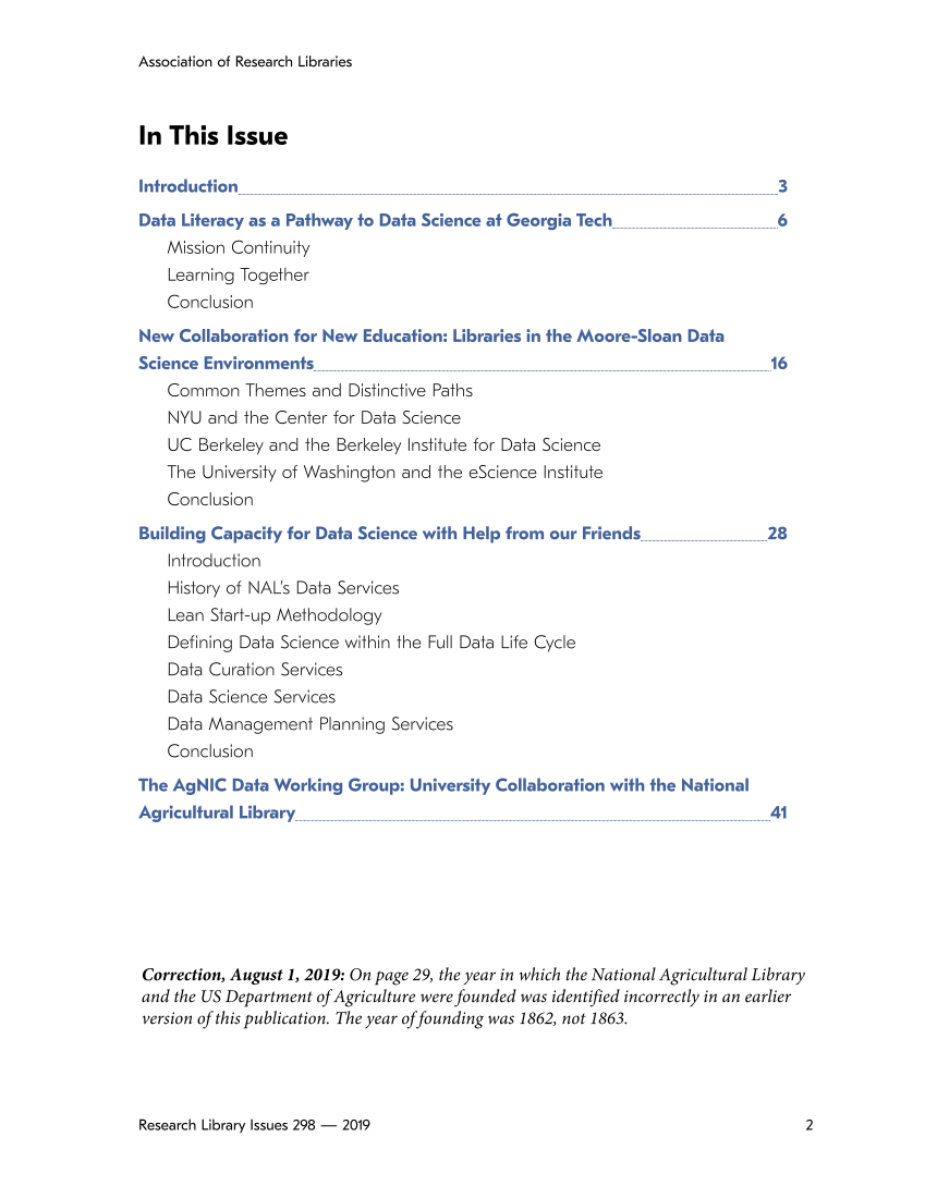 Research Library Issues, no. 298 (2019): The Data Science Revolution page 2