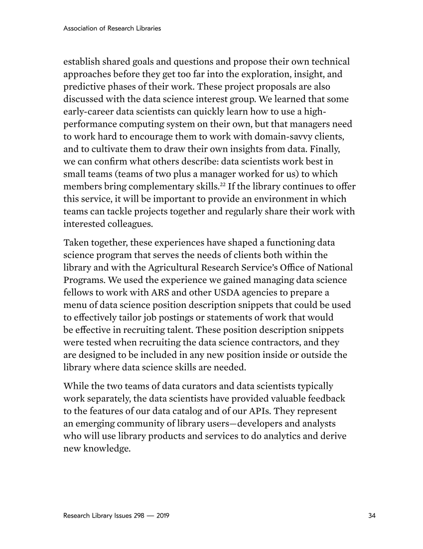 Research Library Issues, no. 298 (2019): The Data Science Revolution page 34