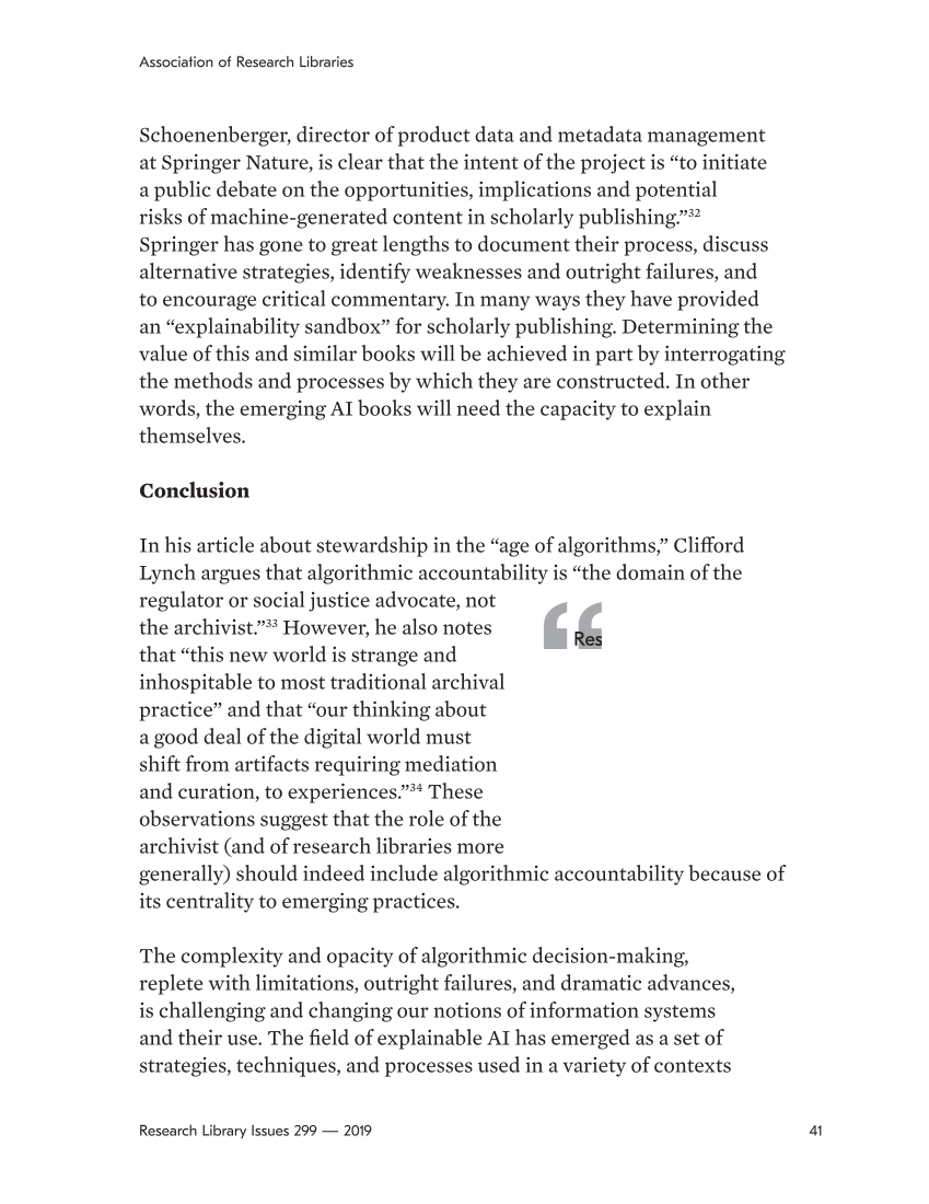 Research Library Issues, no. 299 (2019): Ethics of Artificial Intelligence page 41