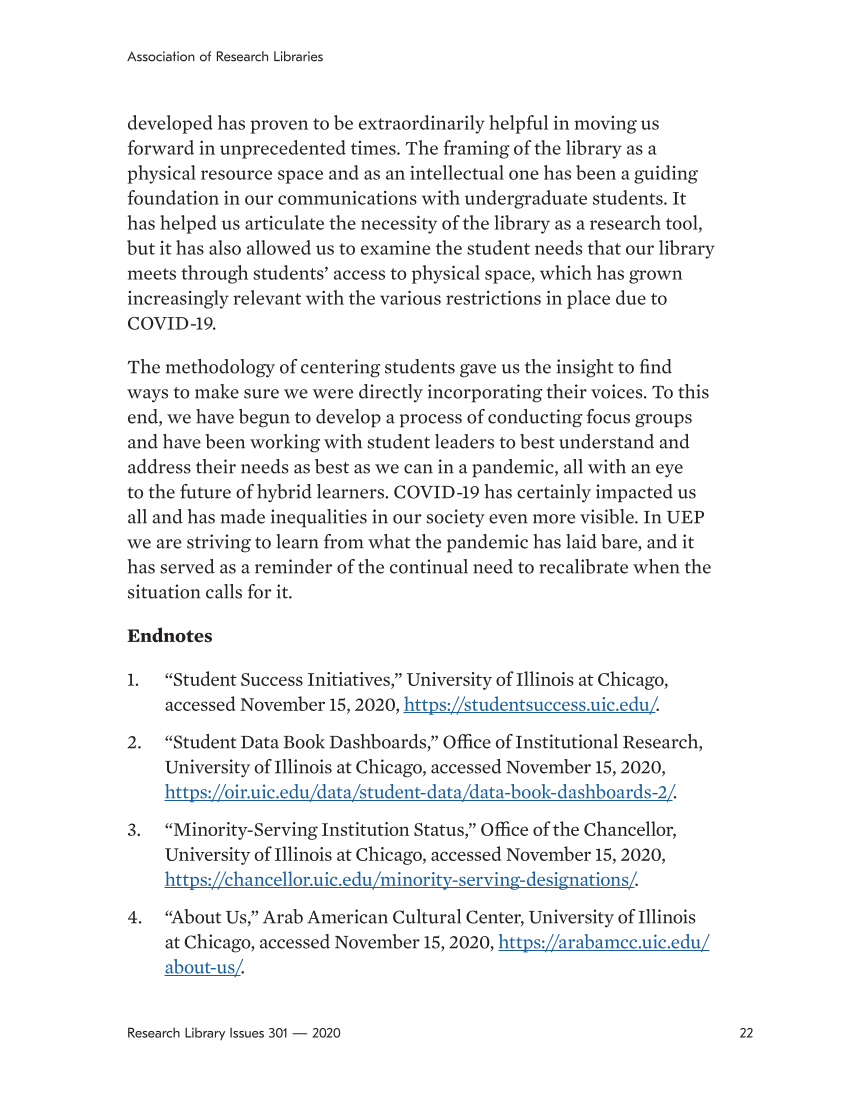 Research Library Issues, no. 301 (2020): Diversity, Equity, and Inclusion page 22