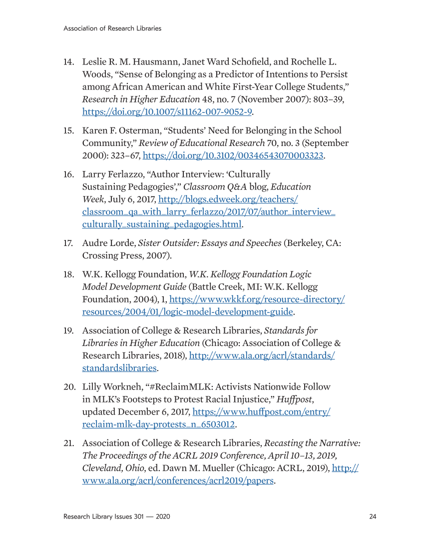 Research Library Issues, no. 301 (2020): Diversity, Equity, and Inclusion page 24