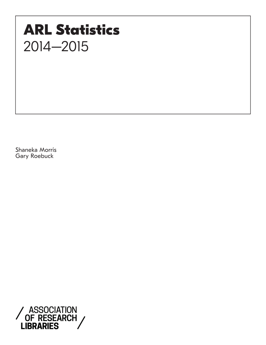 ARL Statistics 2014-2015 page III
