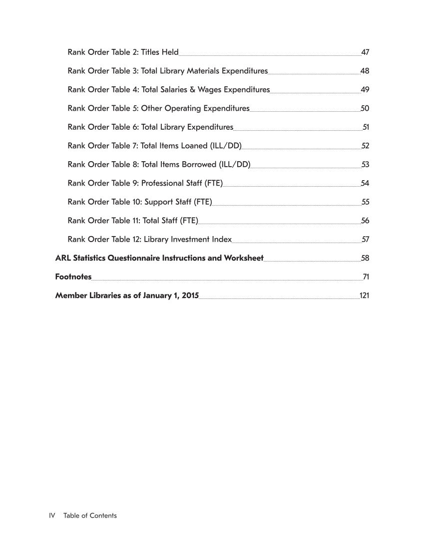 ARL Statistics 2014-2015 page VI