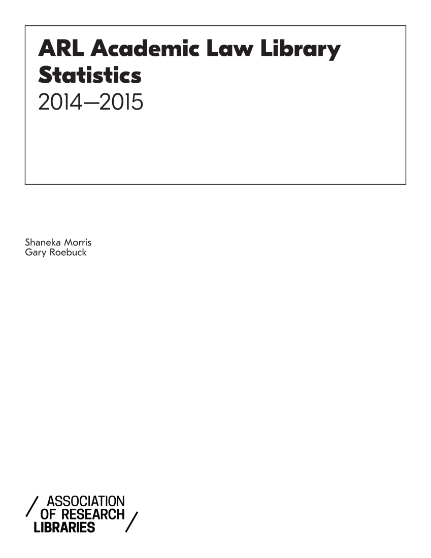 ARL Academic Law Library Statistics 2014-2015 page III