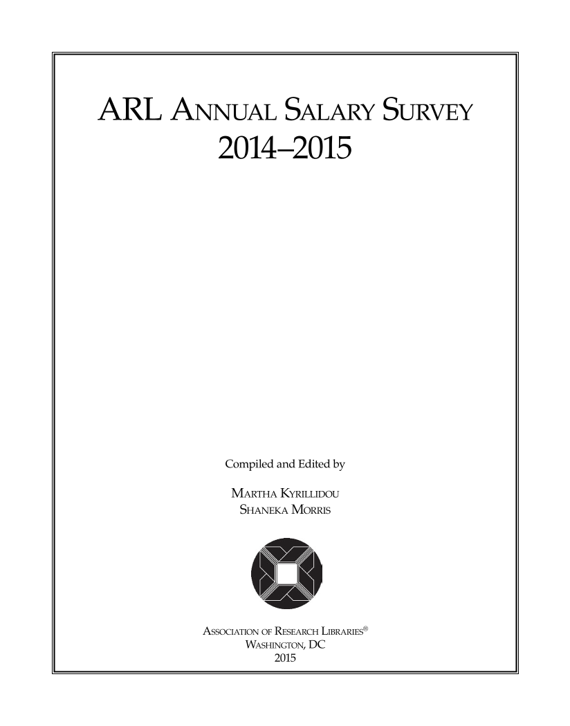 ARL Annual Salary Survey 2014–2015 page 1