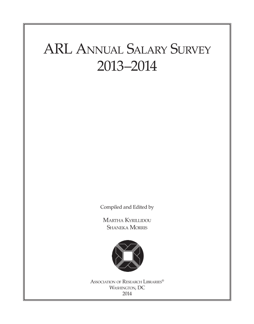 ARL Annual Salary Survey 2013–2014 page 1