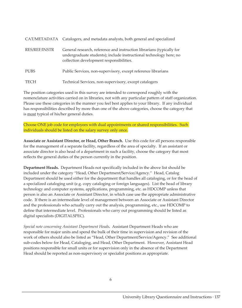 ARL Annual Salary Survey 2013–2014 page 137