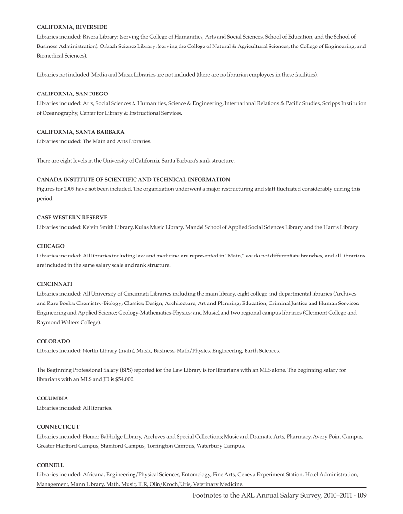 ARL Annual Salary Survey 2010-2011 page 109