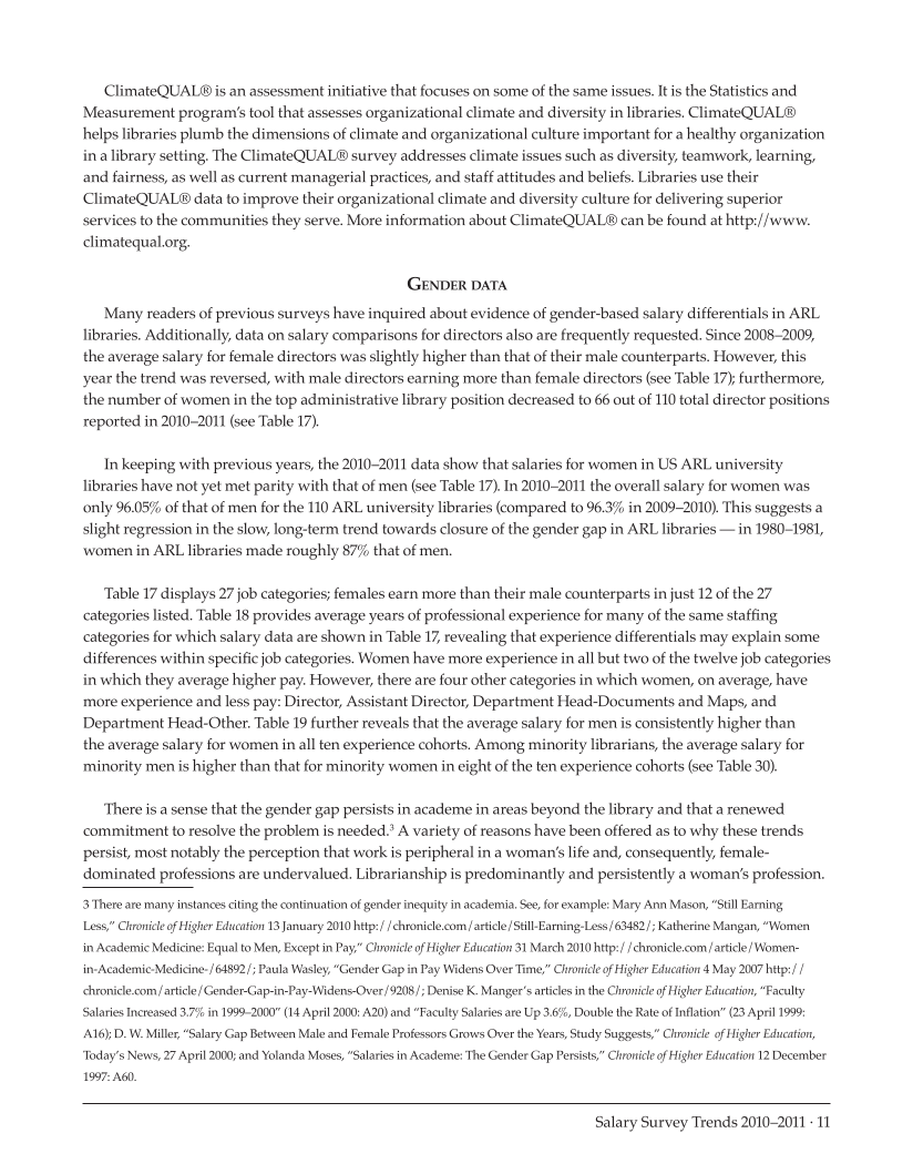 ARL Annual Salary Survey 2010-2011 page 11