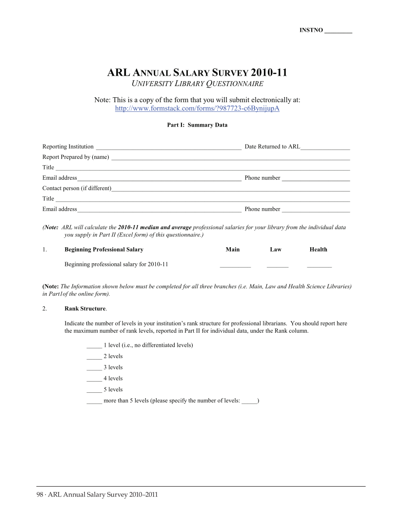 ARL Annual Salary Survey 2010-2011 page 98