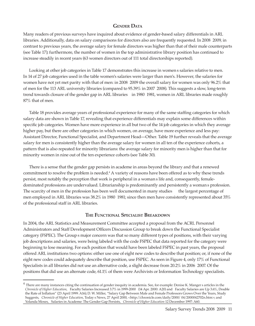 ARL Annual Salary Survey 2008–2009 page 11