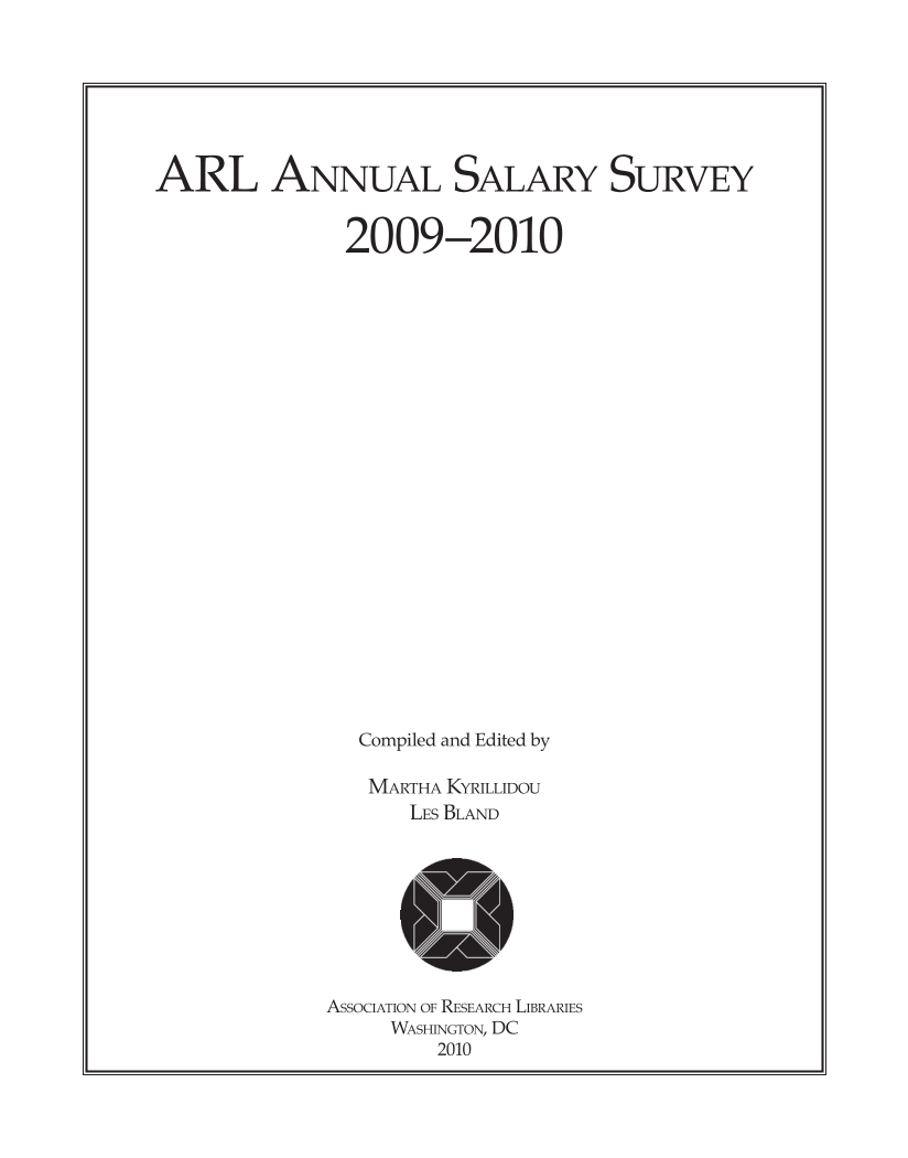 ARL Annual Salary Survey 2009–2010 page