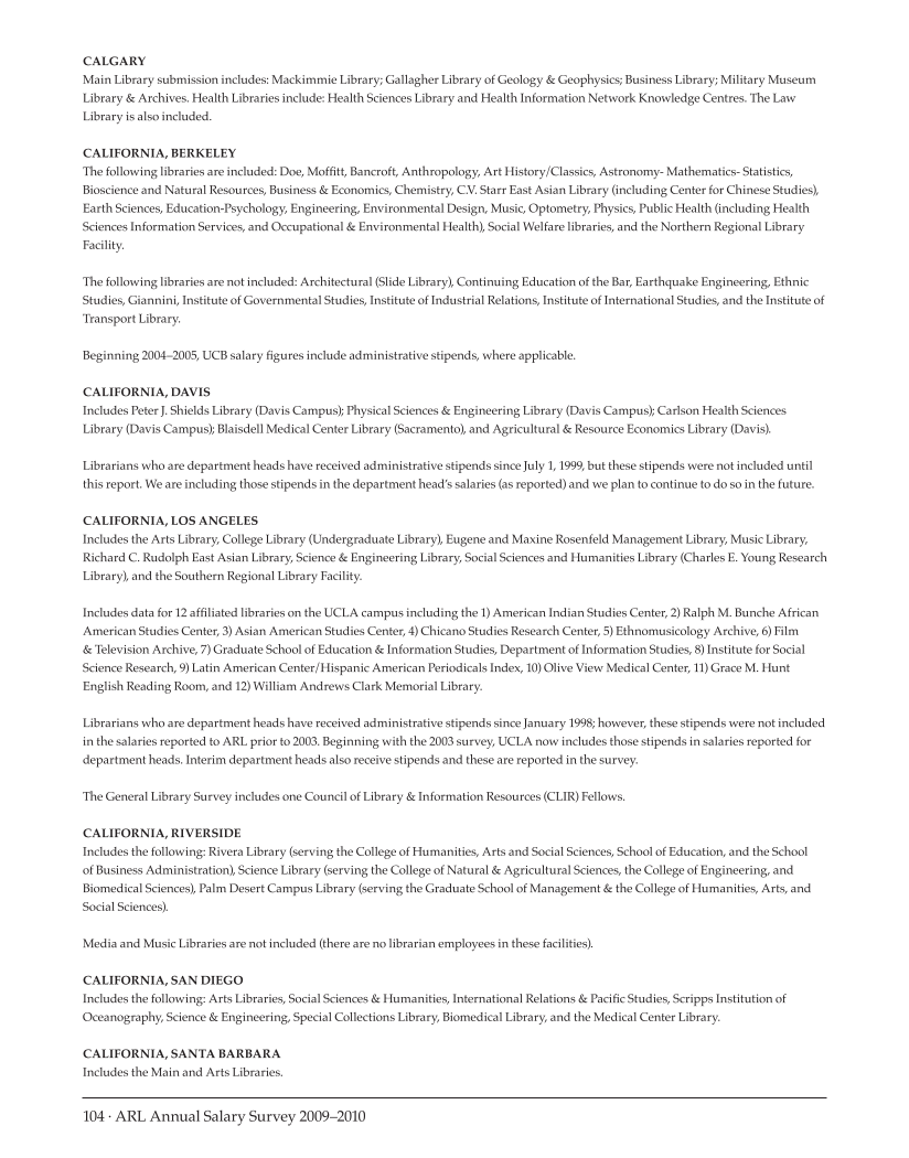 ARL Annual Salary Survey 2009–2010 page 104