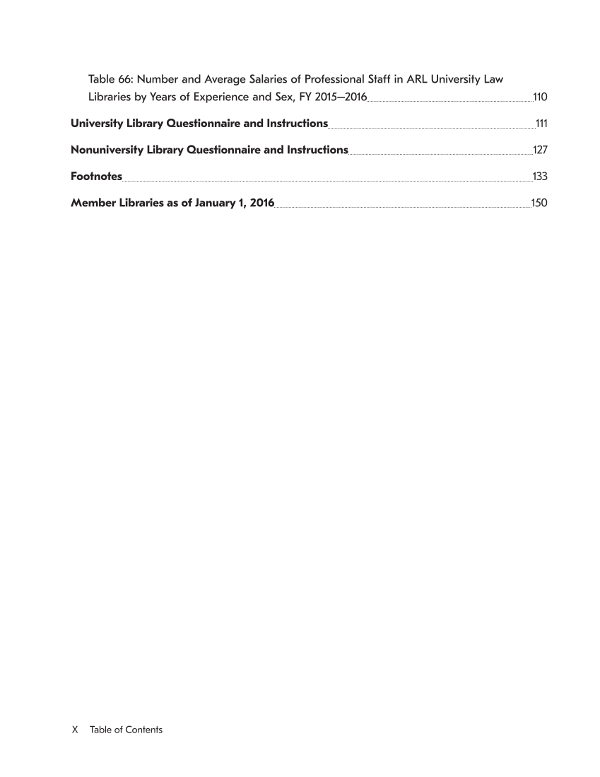 ARL Annual Salary Survey 2015–2016 page XII