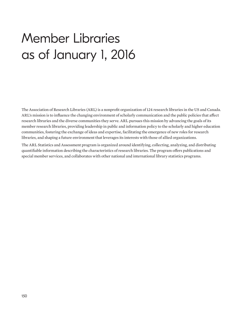 ARL Annual Salary Survey 2015–2016 page 150
