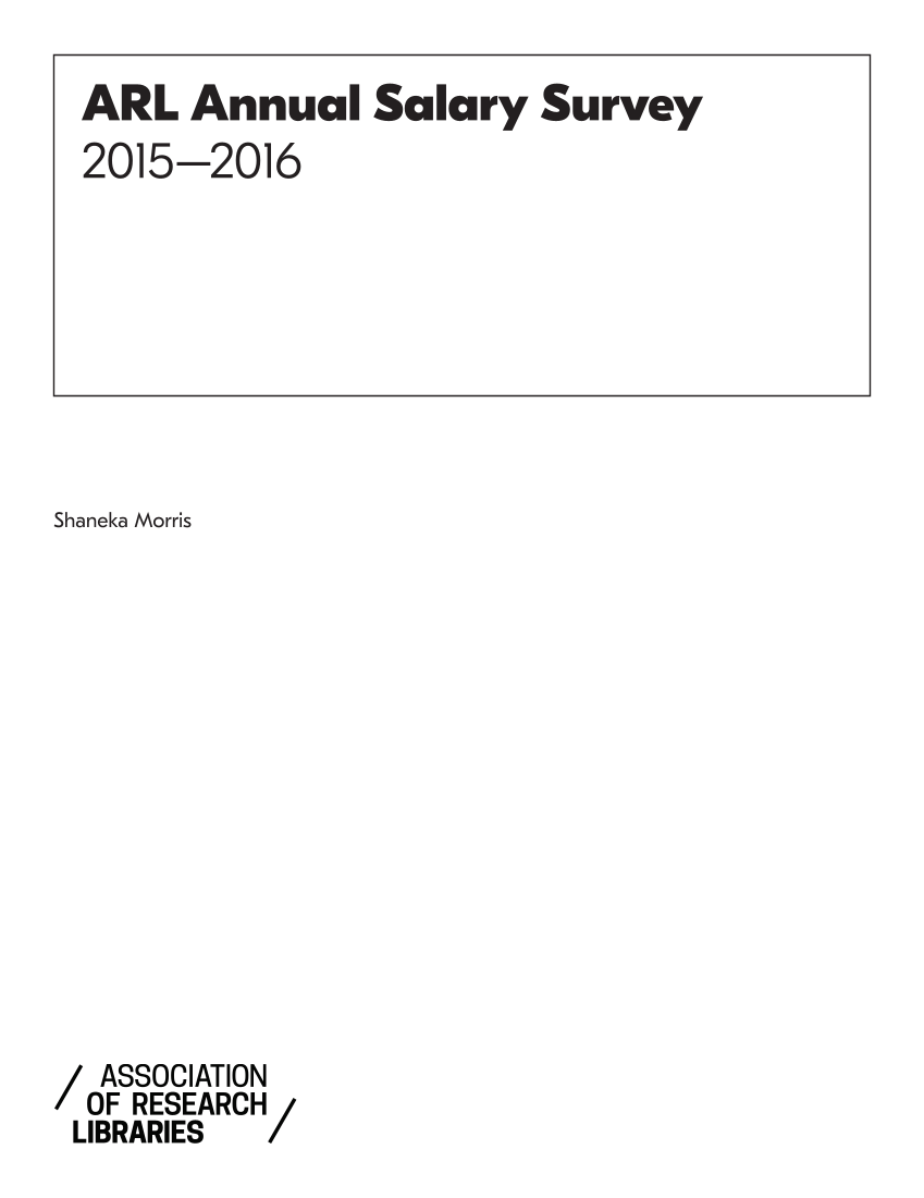 ARL Annual Salary Survey 2015–2016 page III