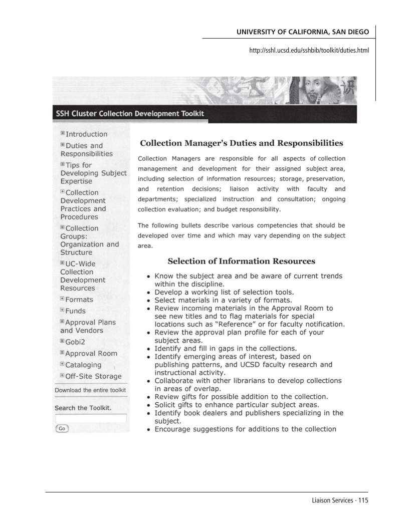 SPEC Kit 301: Liaison Services (October 2007) page 115