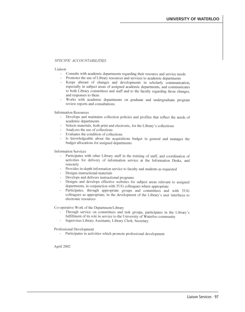 SPEC Kit 301: Liaison Services (October 2007) page 97