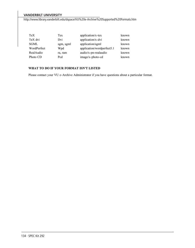 SPEC Kit 292: Institutional Repositories (July 2006) page 134