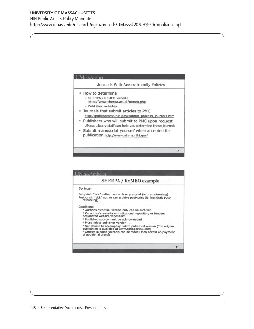 SPEC Kit 311: Public Access Policies (August 2009) page 148