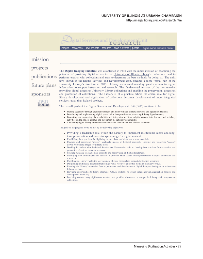 SPEC Kit 294: Managing Digitization Activities (September 2006) page 75