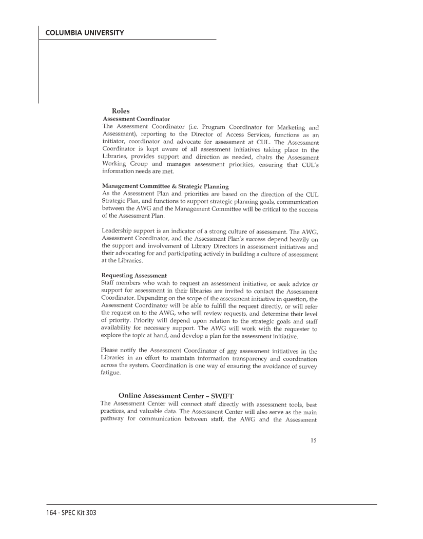 SPEC Kit 303: Library Assessment (December 2007) page 164