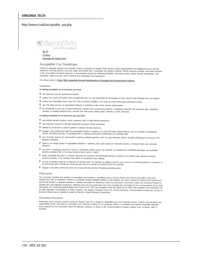 SPEC Kit 302: Managing Public Computing (November 2007) page 154