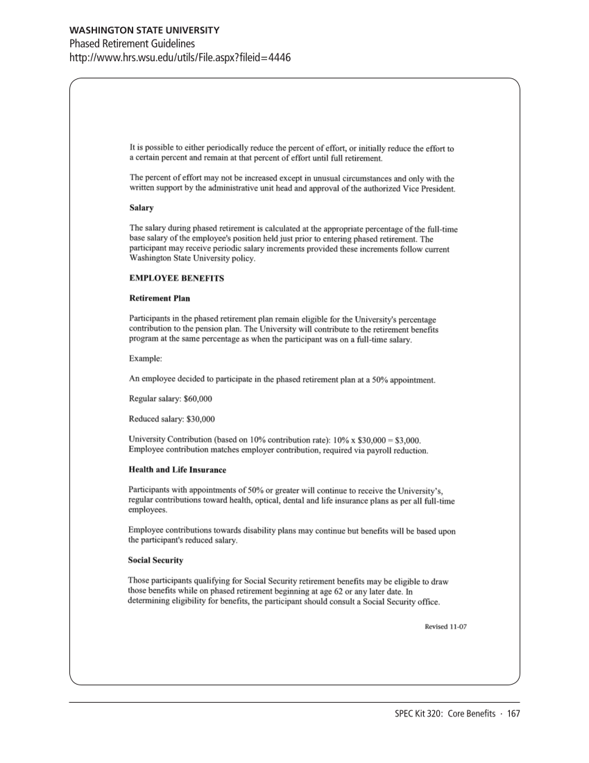 SPEC Kit 320: Core Benefits (November 2010) page 167