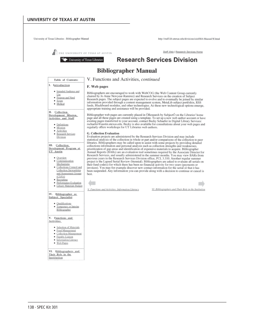 SPEC Kit 301: Liaison Services (October 2007) page 138
