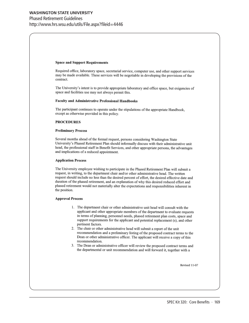 SPEC Kit 320: Core Benefits (November 2010) page 169