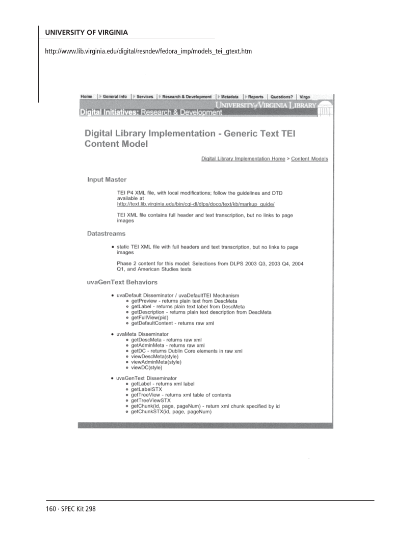 SPEC Kit 298: Metadata (July 2007) page 160