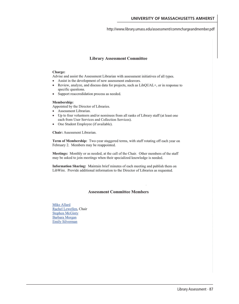 SPEC Kit 303: Library Assessment (December 2007) page 87